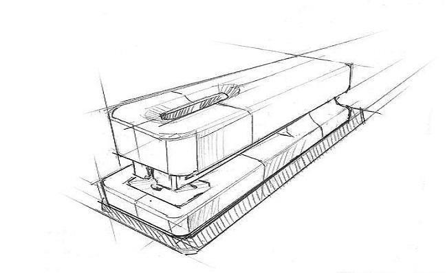 订书机设计素描三视图图片
